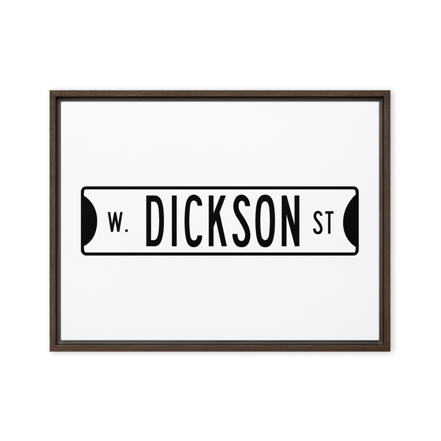 Retro Dickson Street Sign Framed canvas