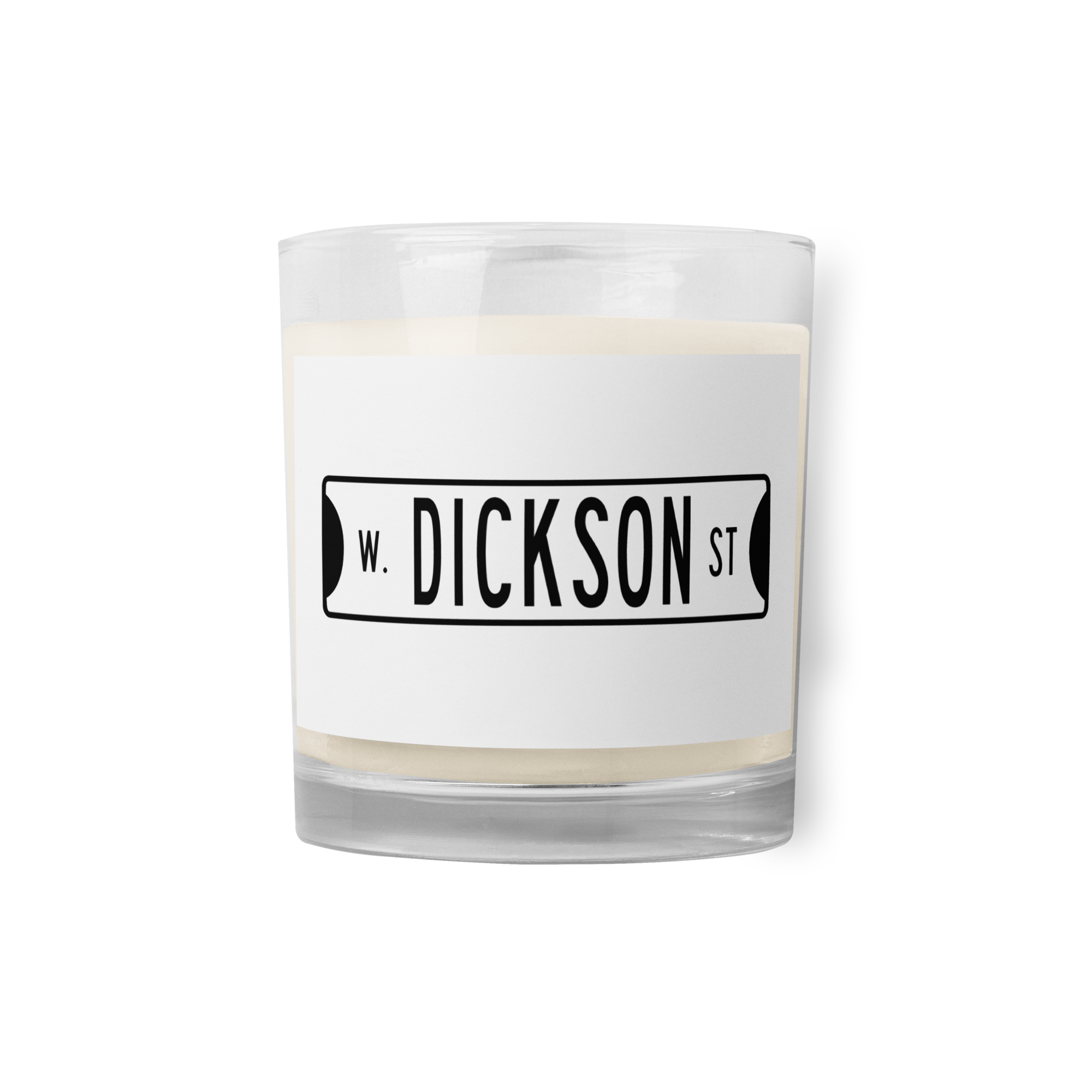 Retro Dickson Street Sign Glass Jar Soy Wax Candle