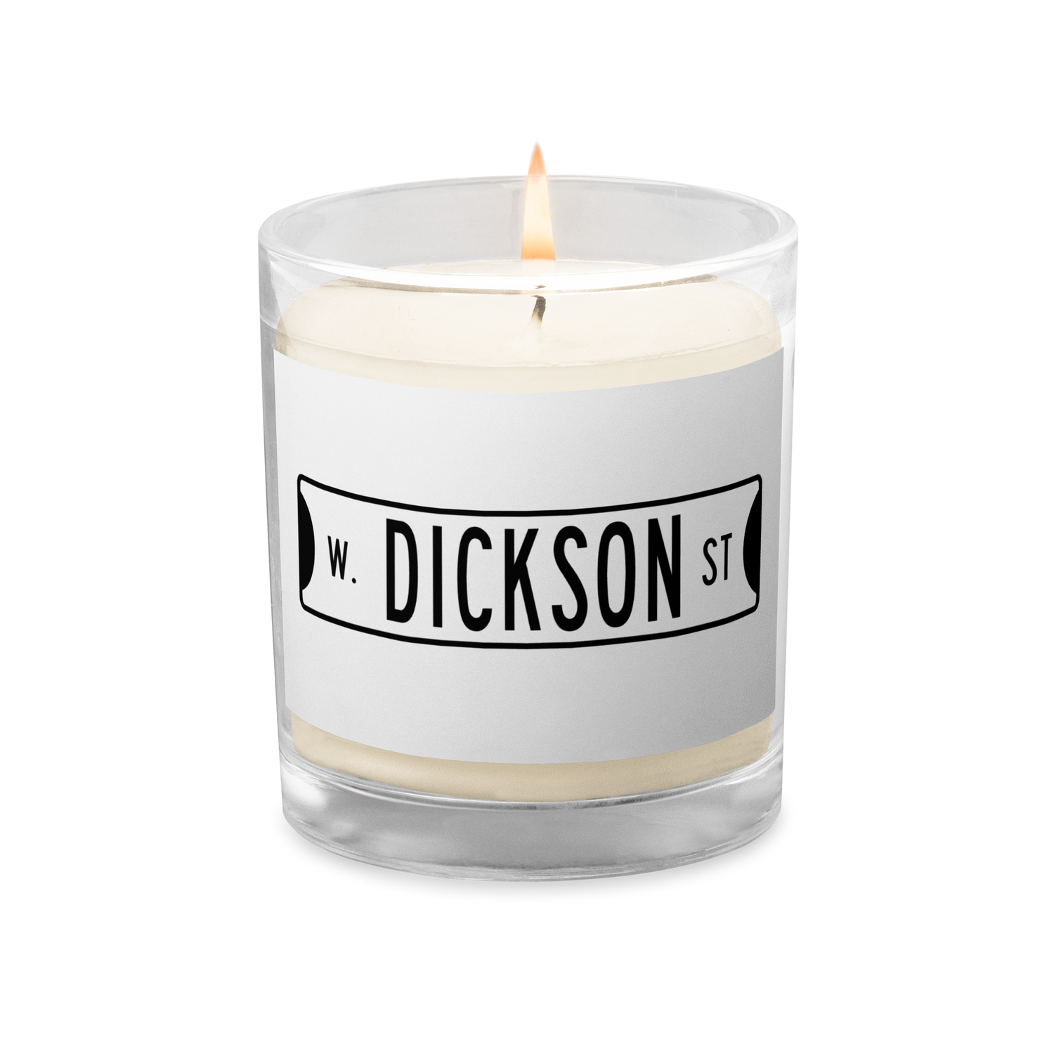 Retro Dickson Street Sign Glass Jar Soy Wax Candle