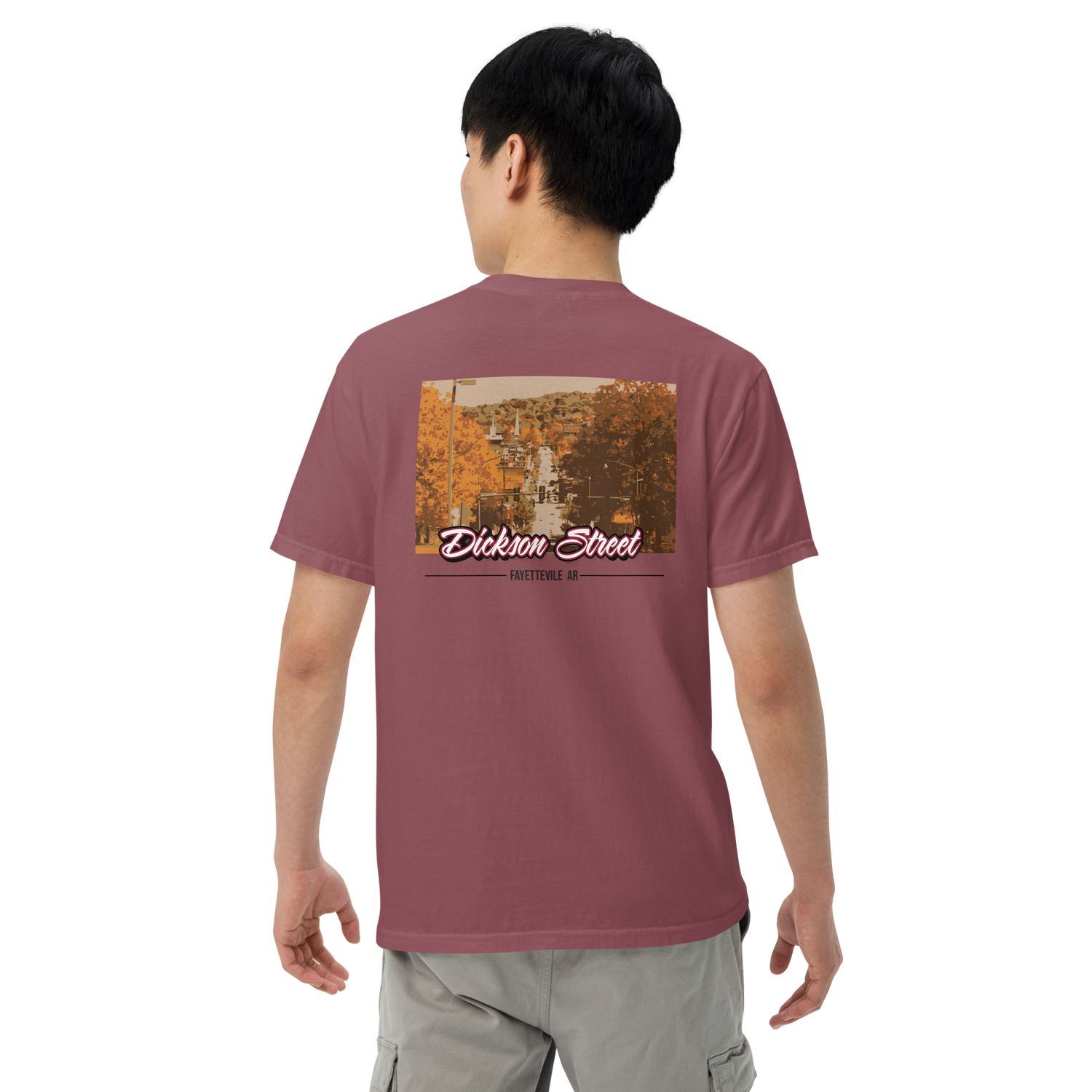 Dickson Street Back Print Men’s Garment-Dyed Heavyweight T-Shirt